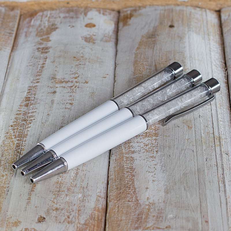 Crystal Gemstone Pen  - Silver - Quartz
