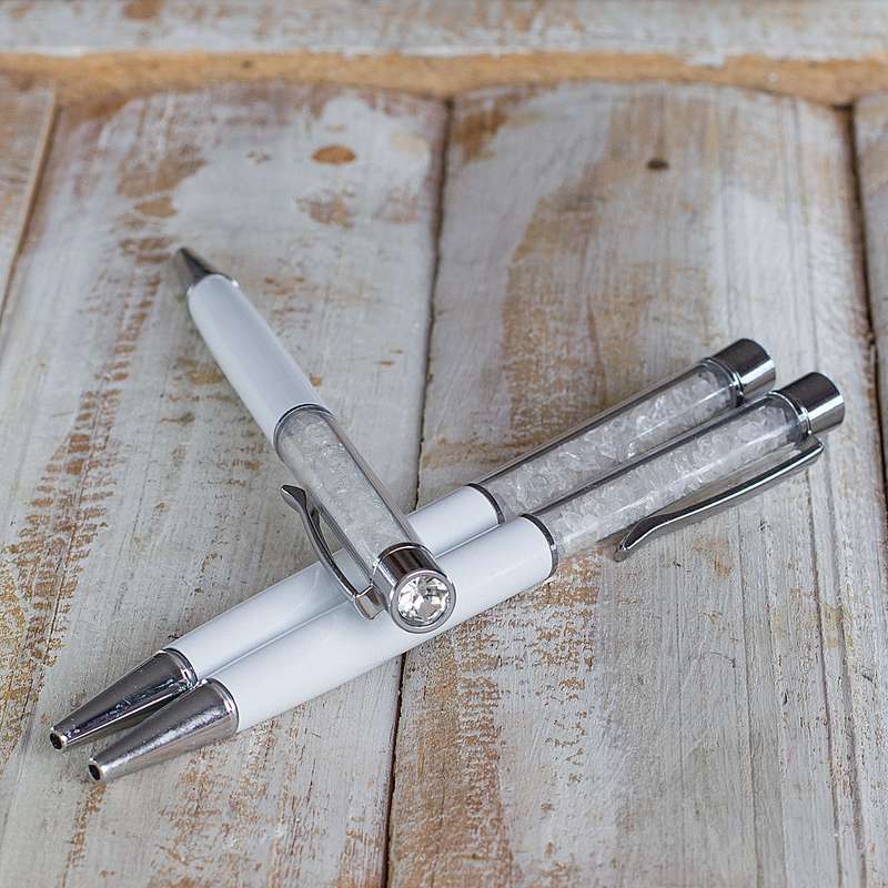 Crystal Gemstone Pen  - Silver - Quartz