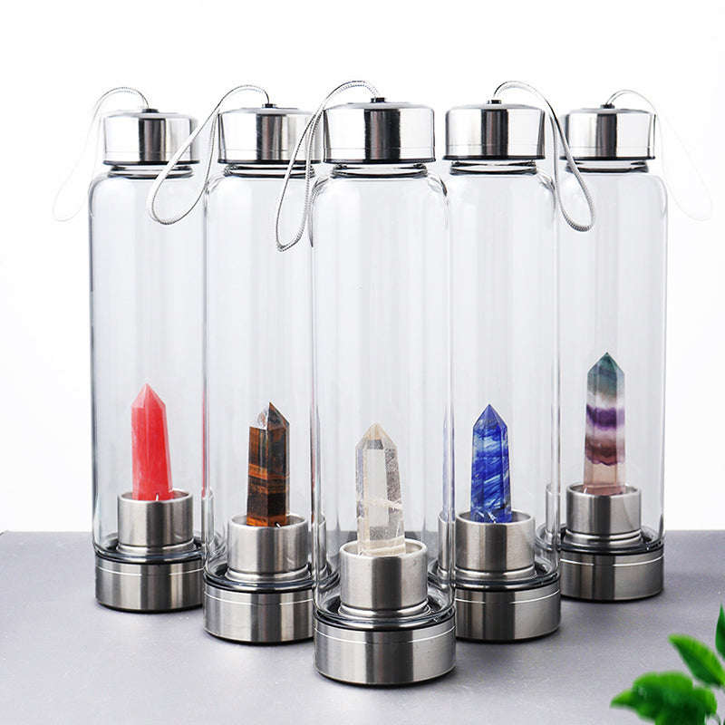 Crystal Essence Water Bottle - Black Obsidian