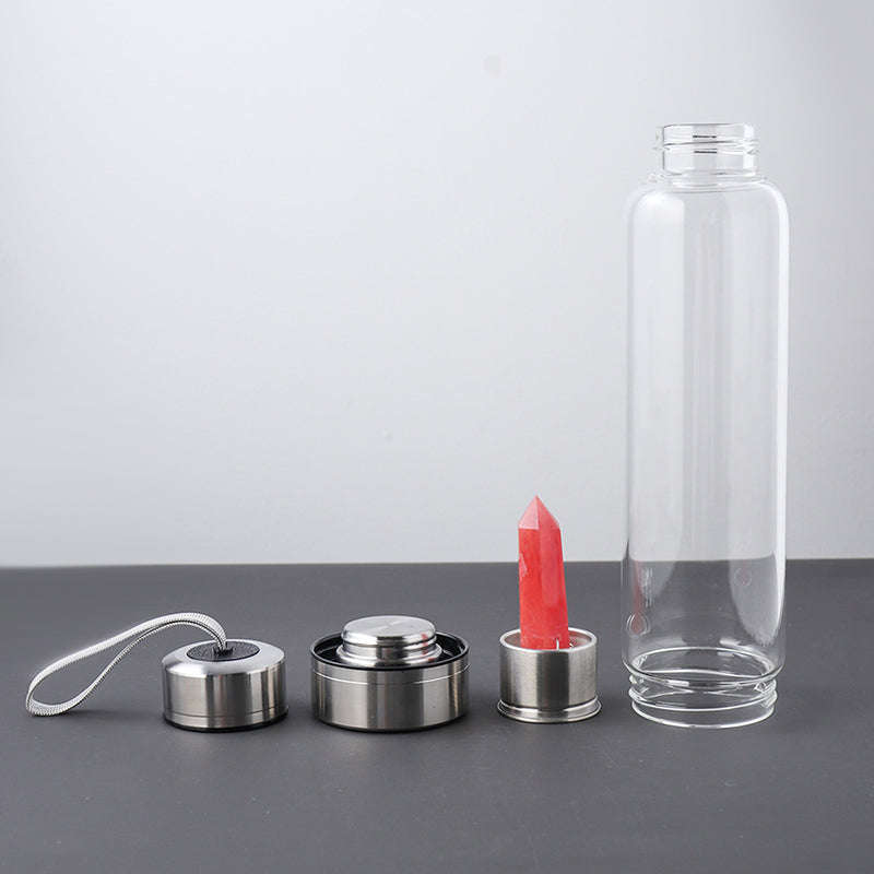 Crystal Essence Water Bottle - Black Obsidian