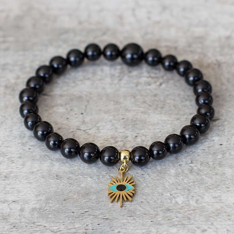 Evil Eye Black Obsidian Bracelet