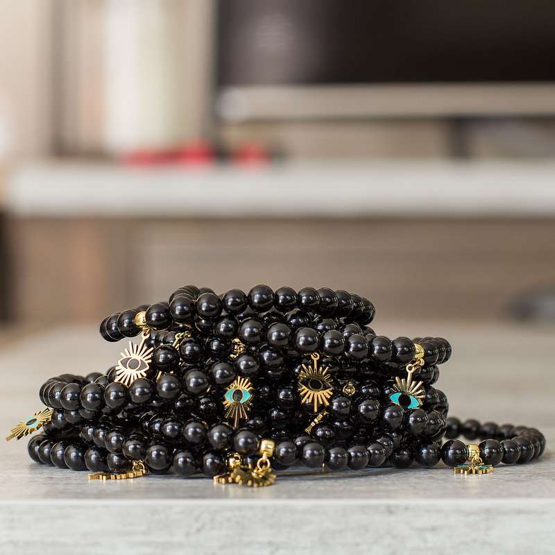 Evil Eye Black Obsidian Bracelet