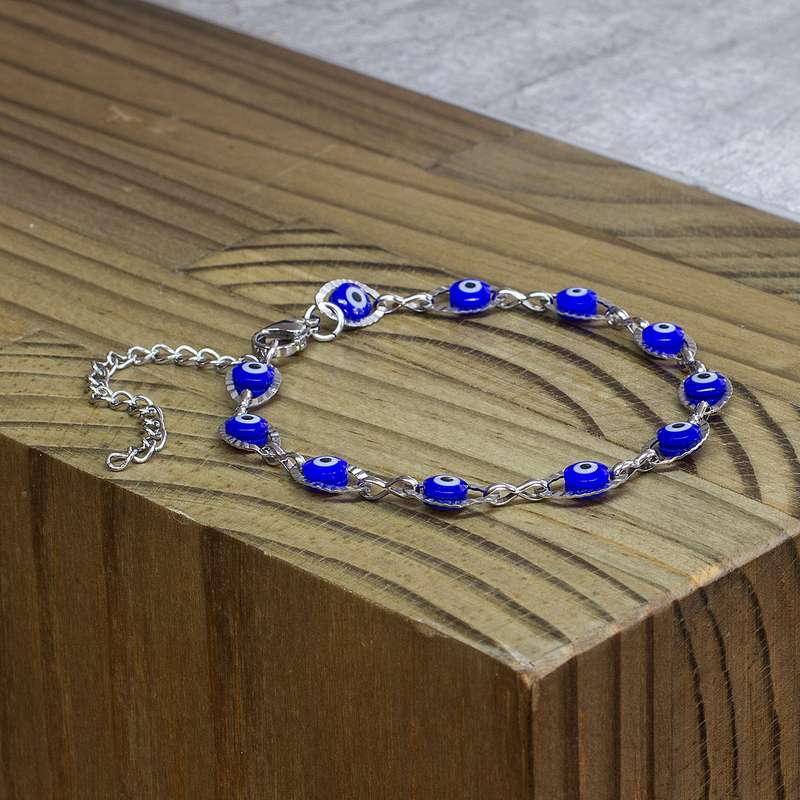 Evil Eye Link Bracelet - Blue
