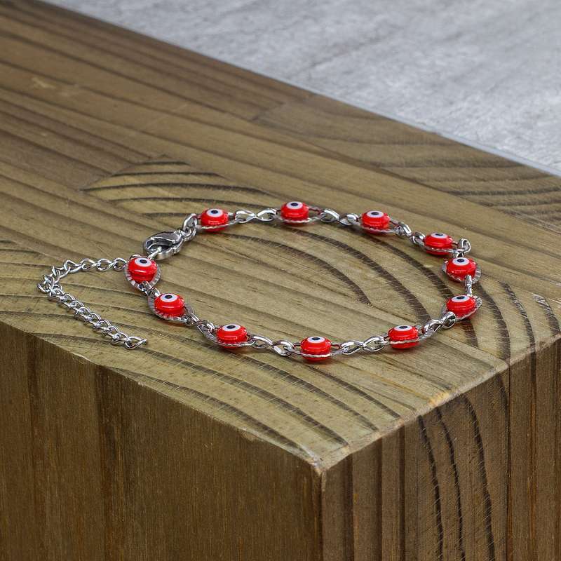 Evil Eye Link Bracelet - Red
