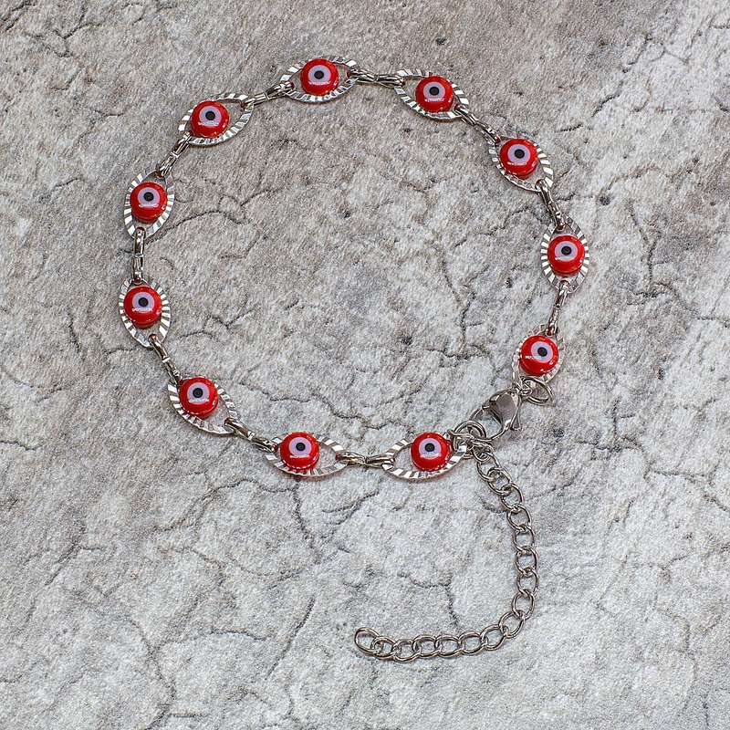 Evil Eye Link Bracelet - Red