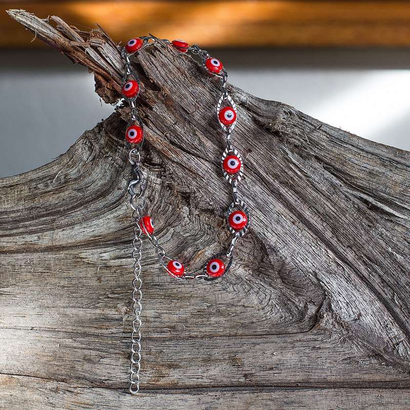 Evil Eye Link Bracelet - Red