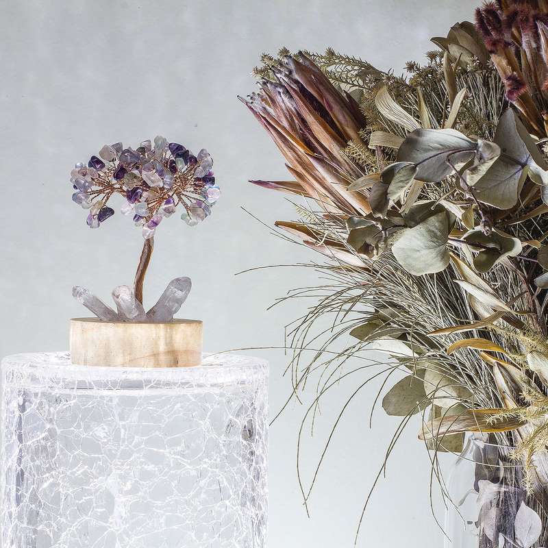 Crystal gemstone tree of life - Night light  - Fluorite