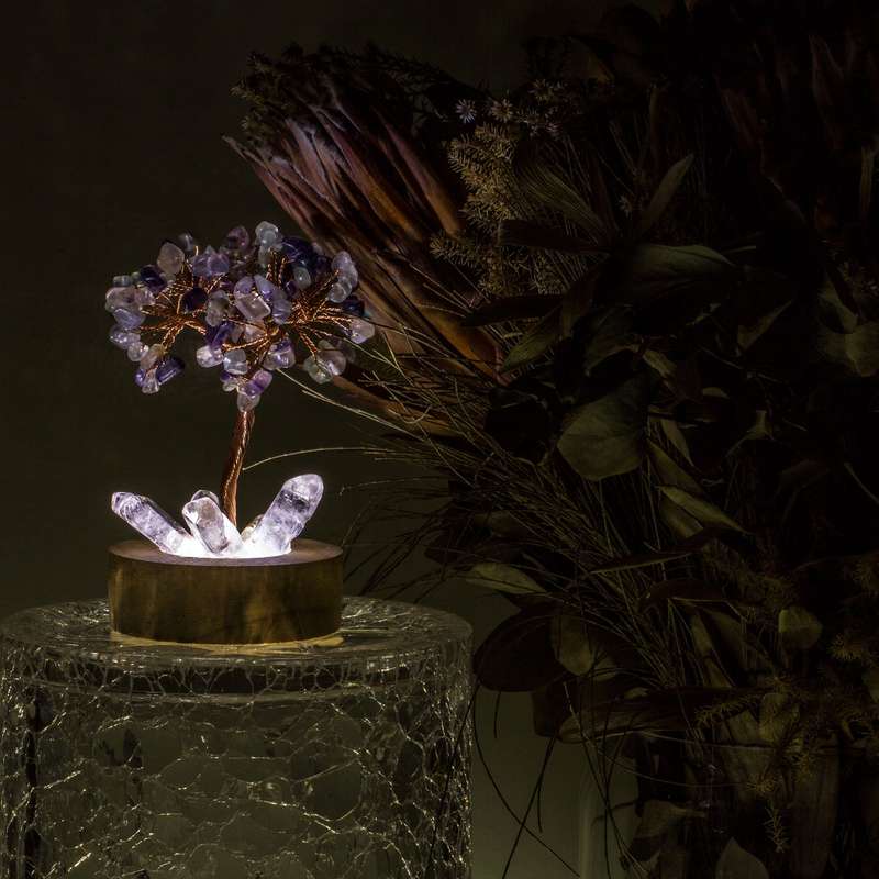 Crystal gemstone tree of life - Night light  - Fluorite