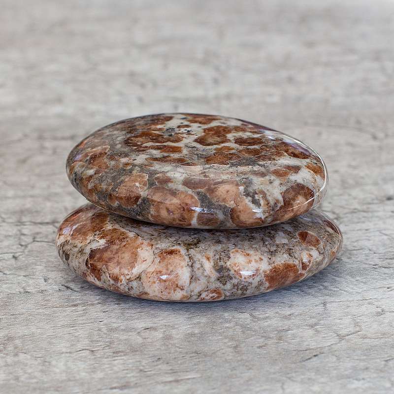 Garnet in Limestone Worry Stone