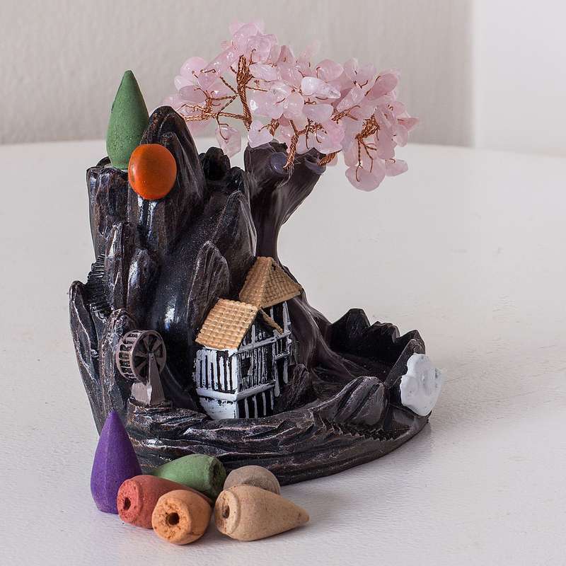 Crystal Backflow Burner - Rose Quartz