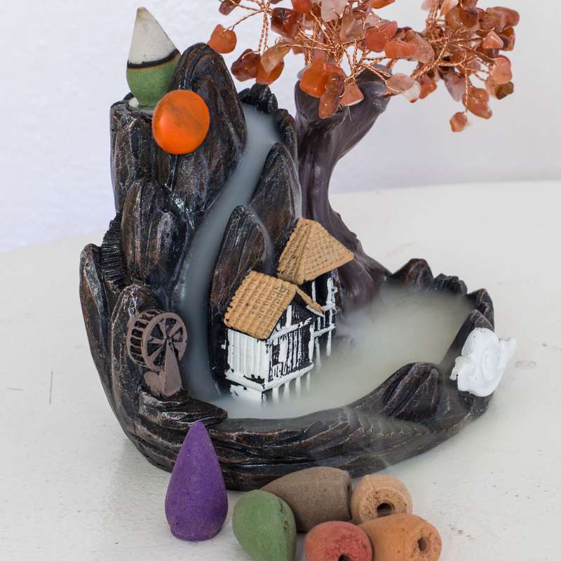 Crystal Backflow Burner - Rose Quartz