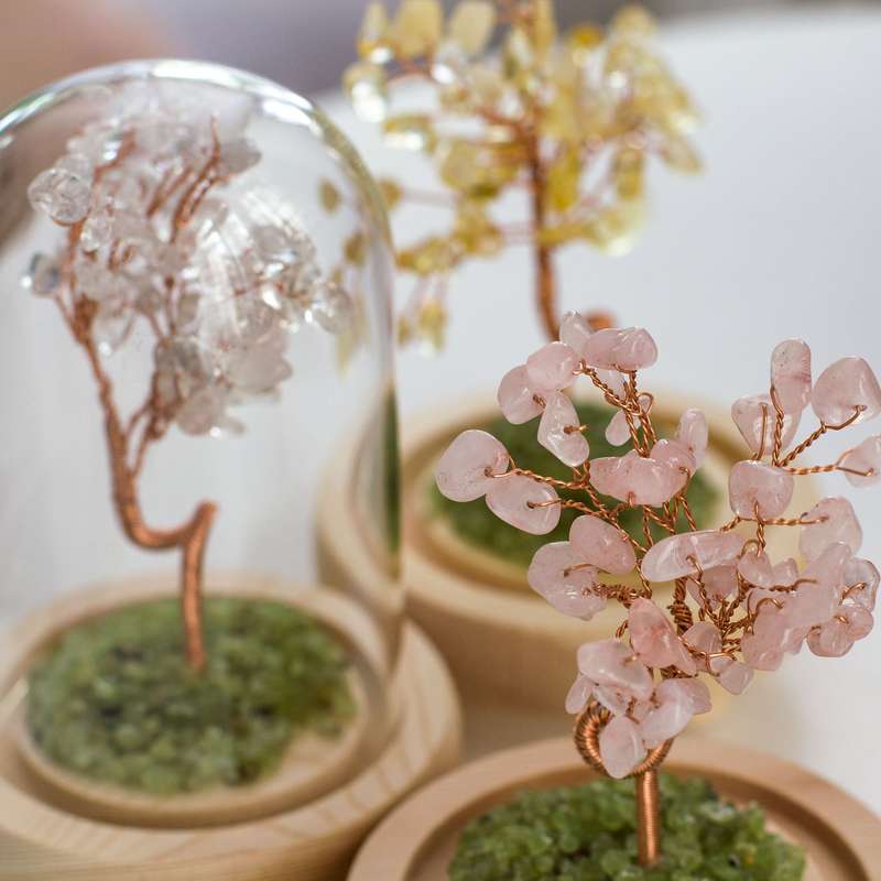 Crystal / Gemstone tree of life - Rose Quartz
