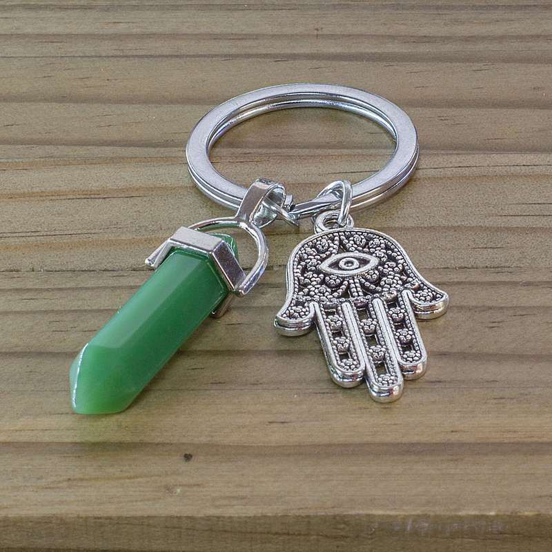 Hamsa Hand Keyring - Aventurine