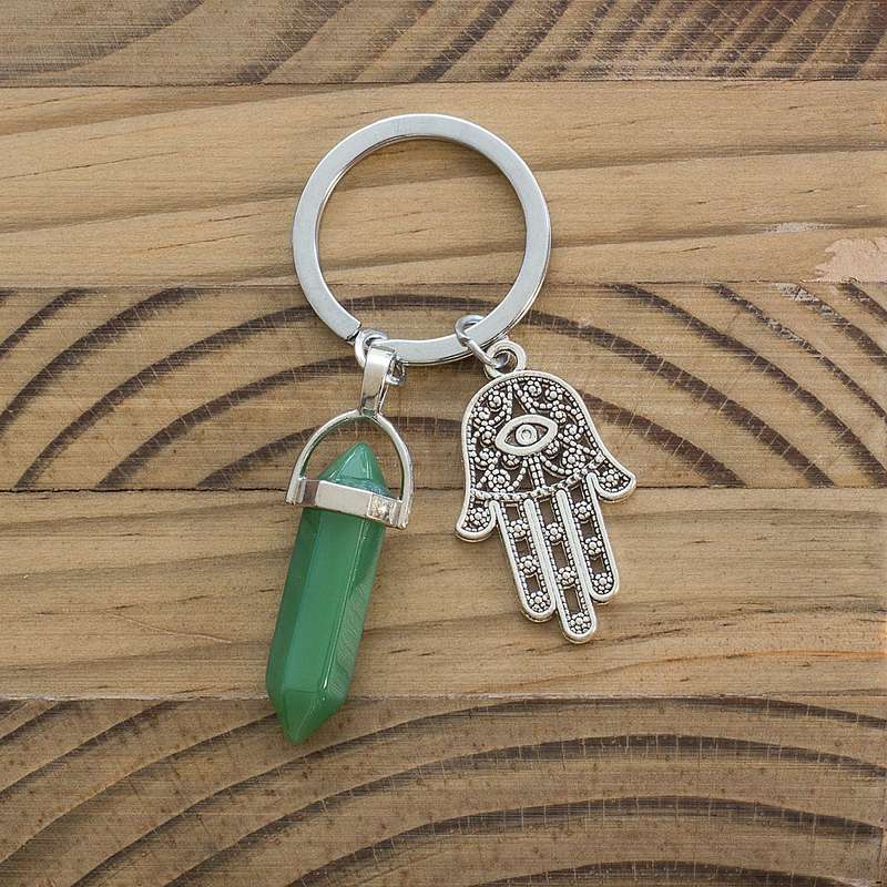 Hamsa Hand Keyring - Aventurine