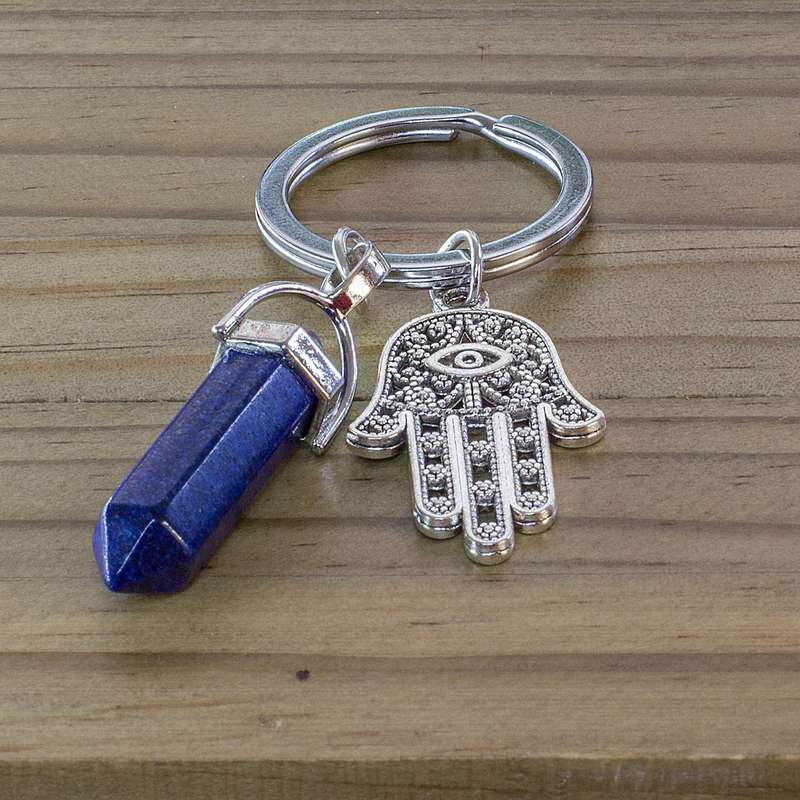Hamsa Hand Keyring - Lapis Lazuli