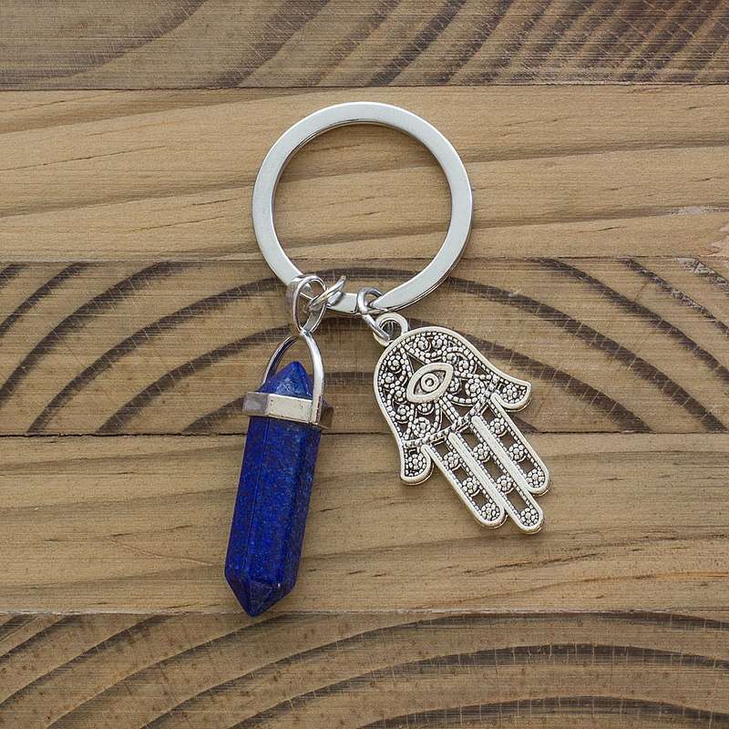 Hamsa Hand Keyring - Lapis Lazuli