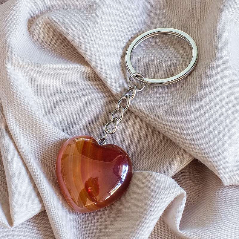 Heart Keyring - Carnelian