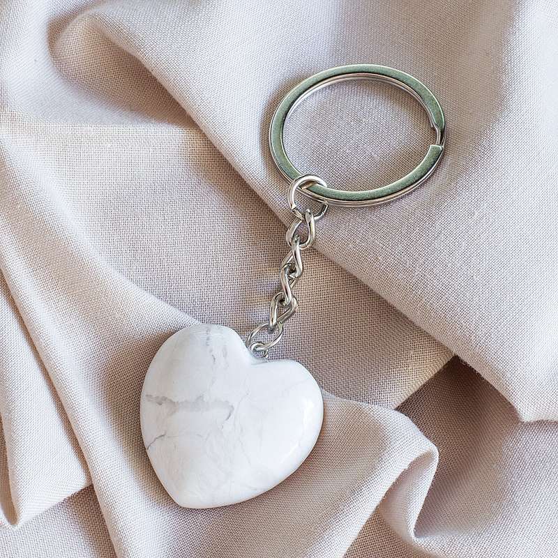 Heart Keyring - Howlite