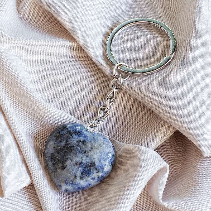 Heart Keyring - Sodalite