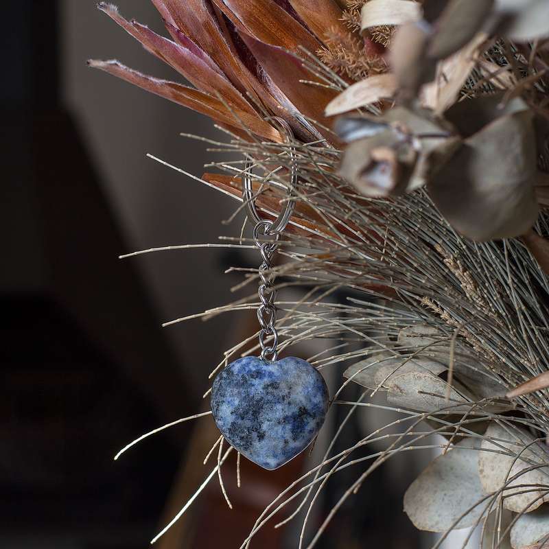 Heart Keyring - Sodalite