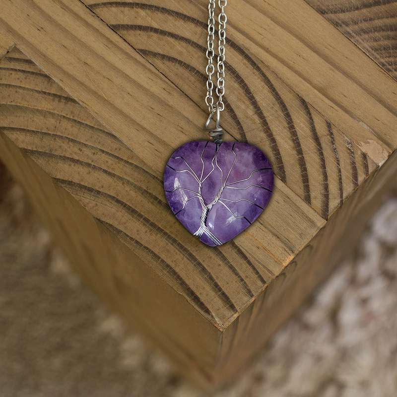 Heart Necklaces - Amethyst