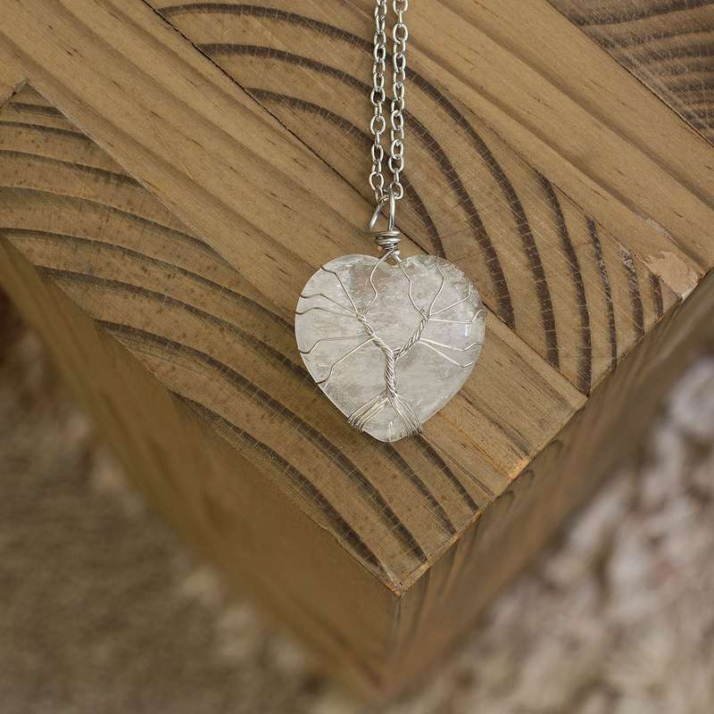 Heart Necklaces - Clear Quartz