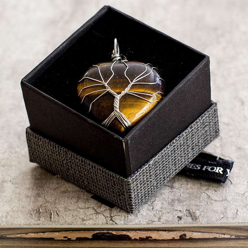 Heart Necklaces - Tigers Eye