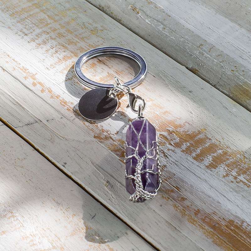 Hexagonal Keyring - Amethyst