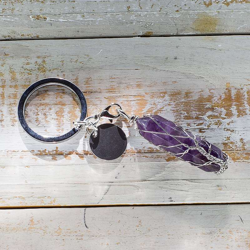 Hexagonal Keyring - Amethyst