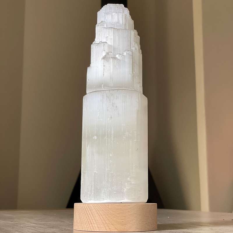 Selenite Lamp - Tower Large