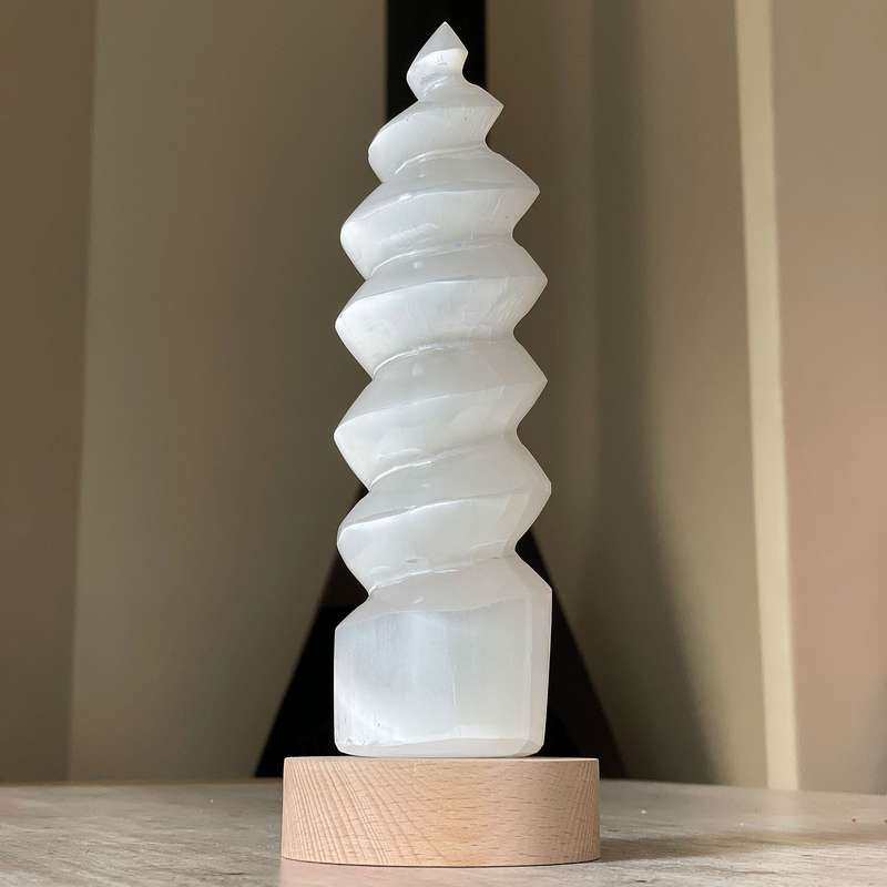 Selenite Lamp - Twister Large