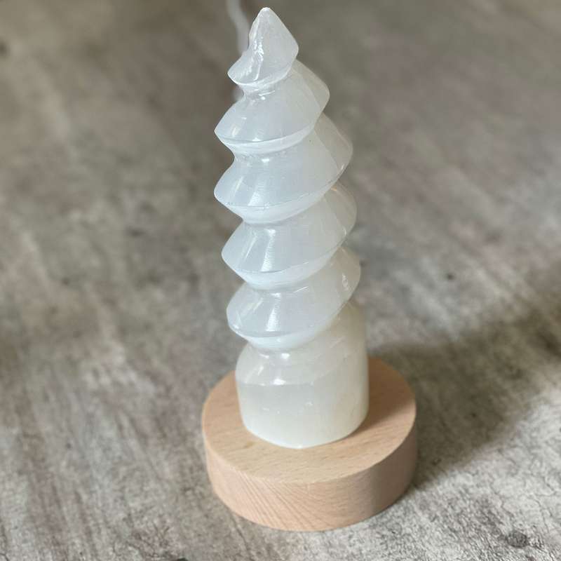 Selenite Lamp - Twister Large