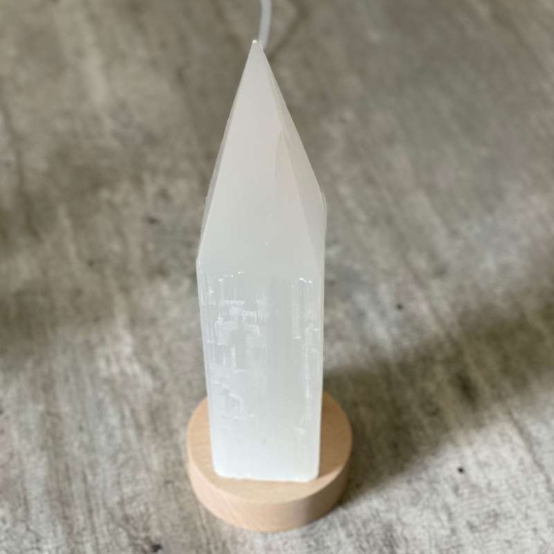 Selenite Lamp - Pencil Point Large