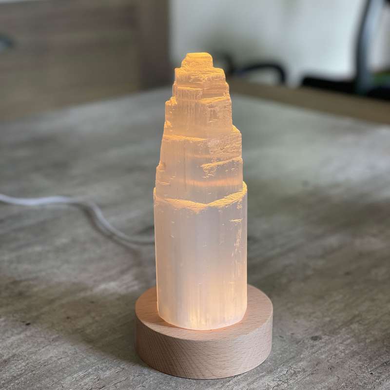 Selenite Lamp - Tower Large