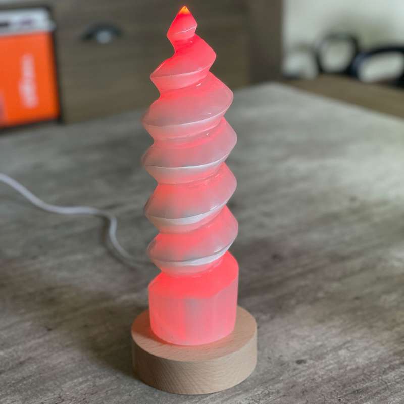 Selenite Lamp - Twister Large