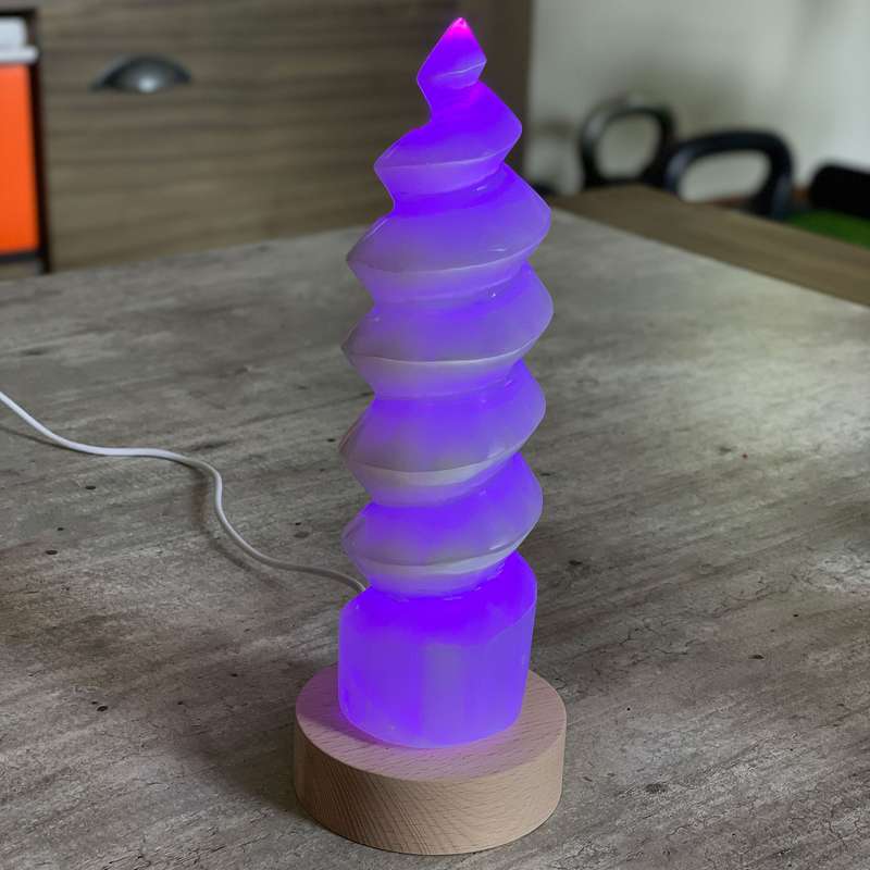 Selenite Lamp - Twister Large