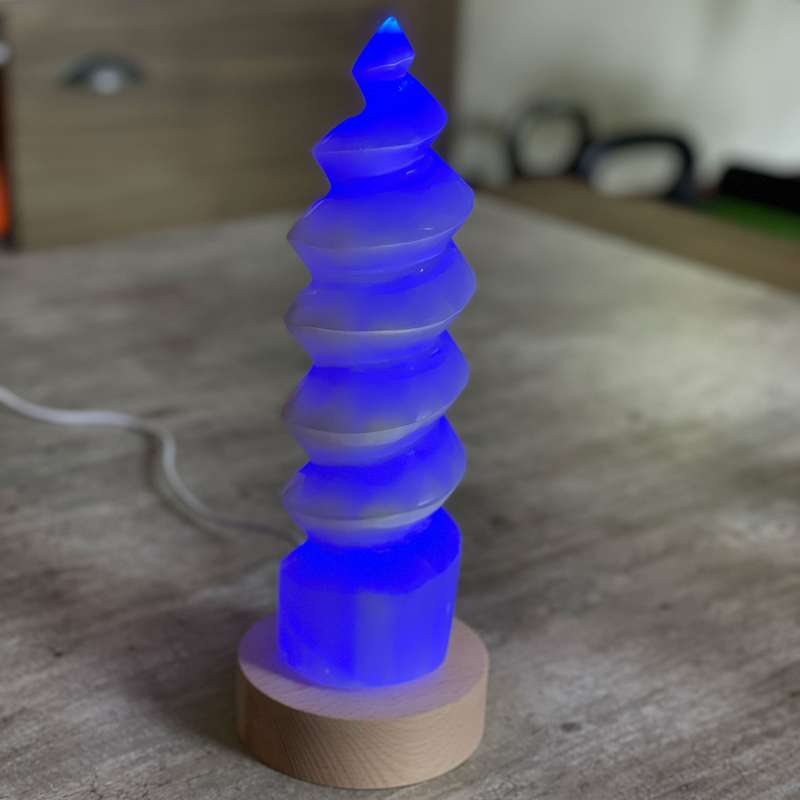 Selenite Lamp - Twister Large