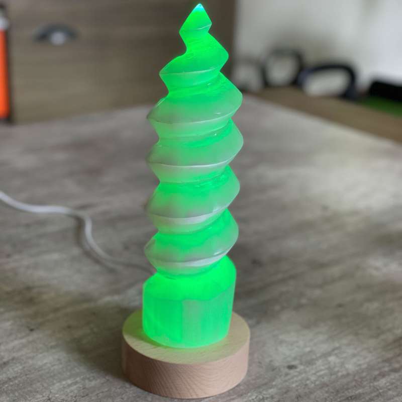 Selenite Lamp - Twister Large
