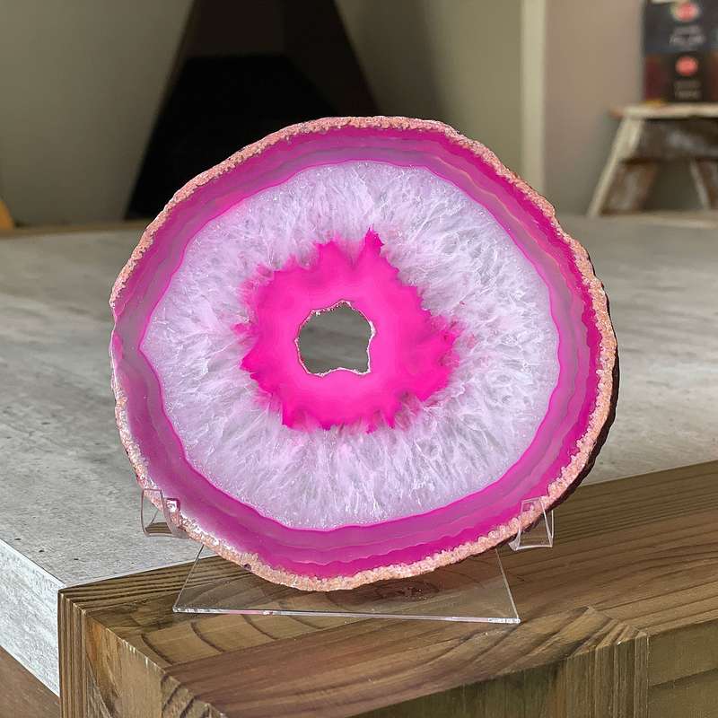 Agate Slice - Pink - Size 5 (13cm x 12cm)