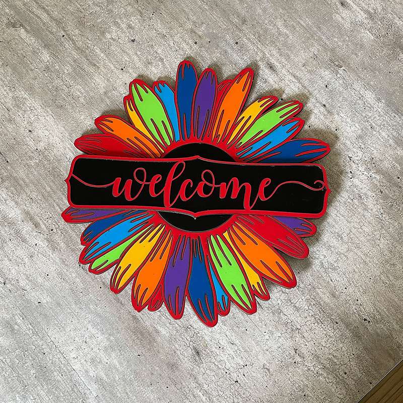7 Chakra Welcome Sign - Red