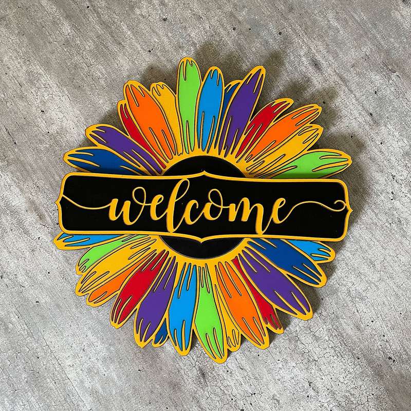 7 Chakra Welcome Sign - Yellow
