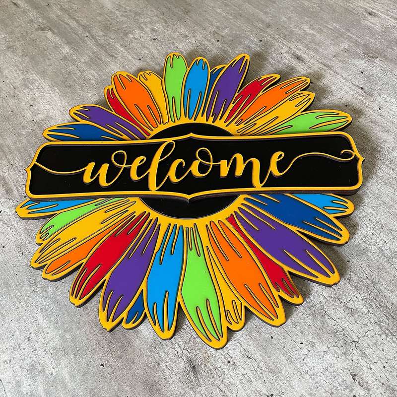7 Chakra Welcome Sign - Yellow