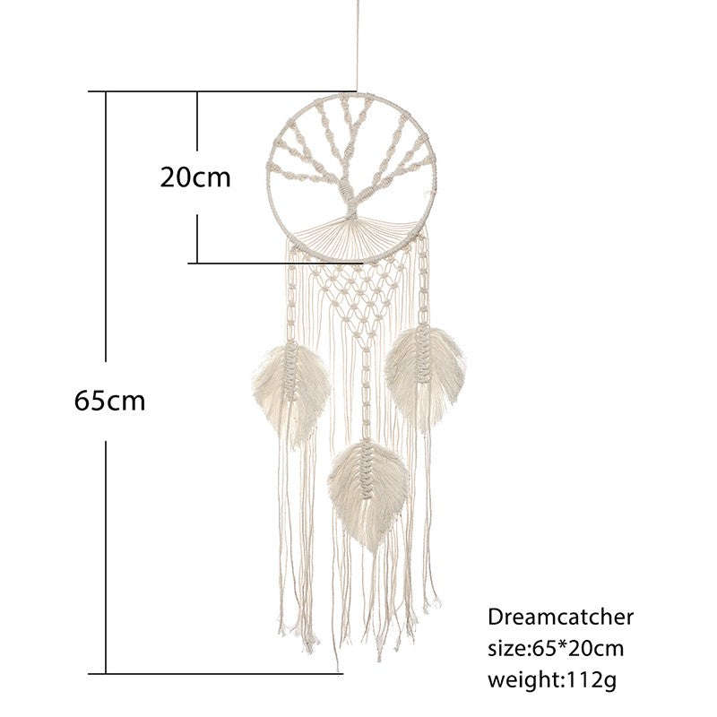 Bohemian Woven Tassel  Dream Catcher - White - Tree of Life