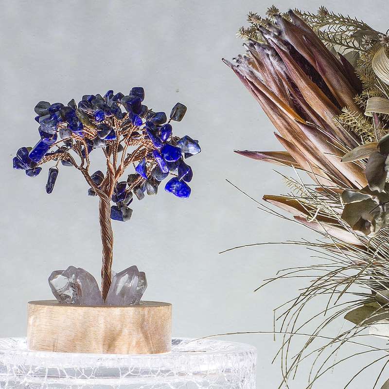 Crystal gemstone tree of life - Night light  - Lapis Lazuli