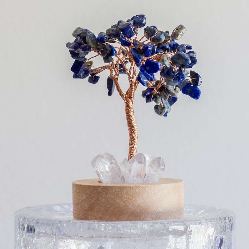 Crystal gemstone tree of life - Night light  - Lapis Lazuli