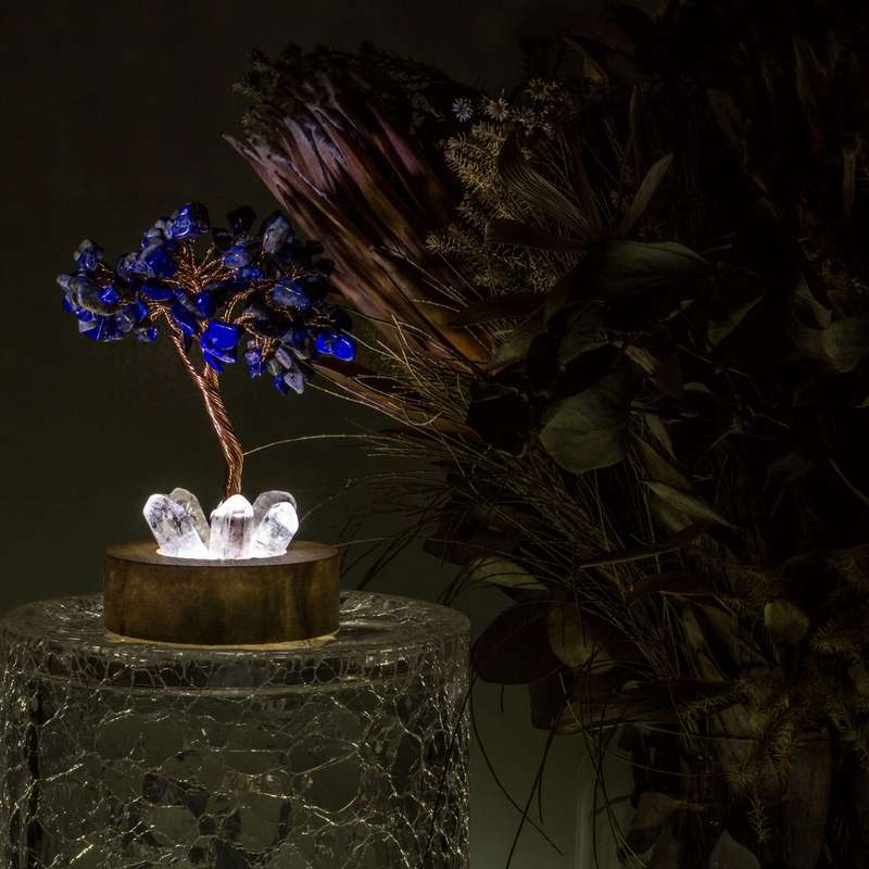 Crystal gemstone tree of life - Night light  - Lapis Lazuli