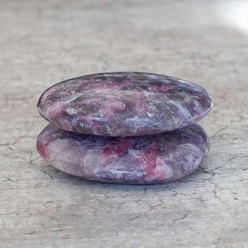 Lepidolite & Pink Tourmaline Worry Stone
