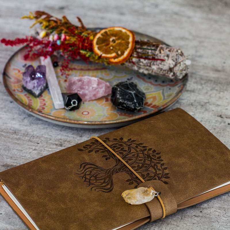 Manifestation Journal - Tree of Life (Brown Leather)