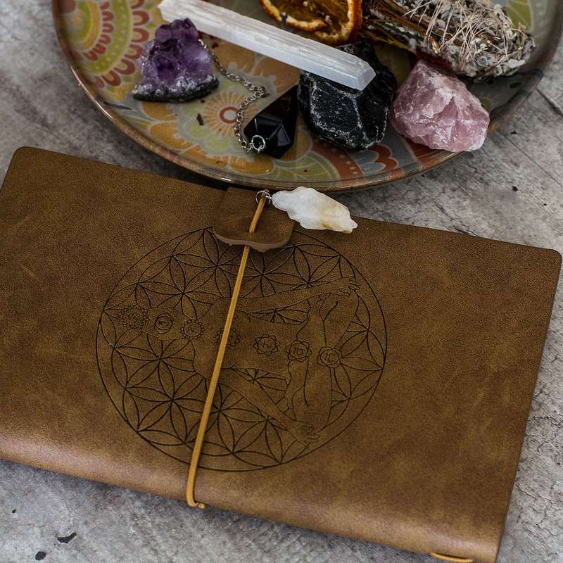 Manifestation Journal - 7 Chakra (Brown Leather)