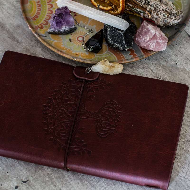 Manifestation Journal - Tree of Life (Red Leather)